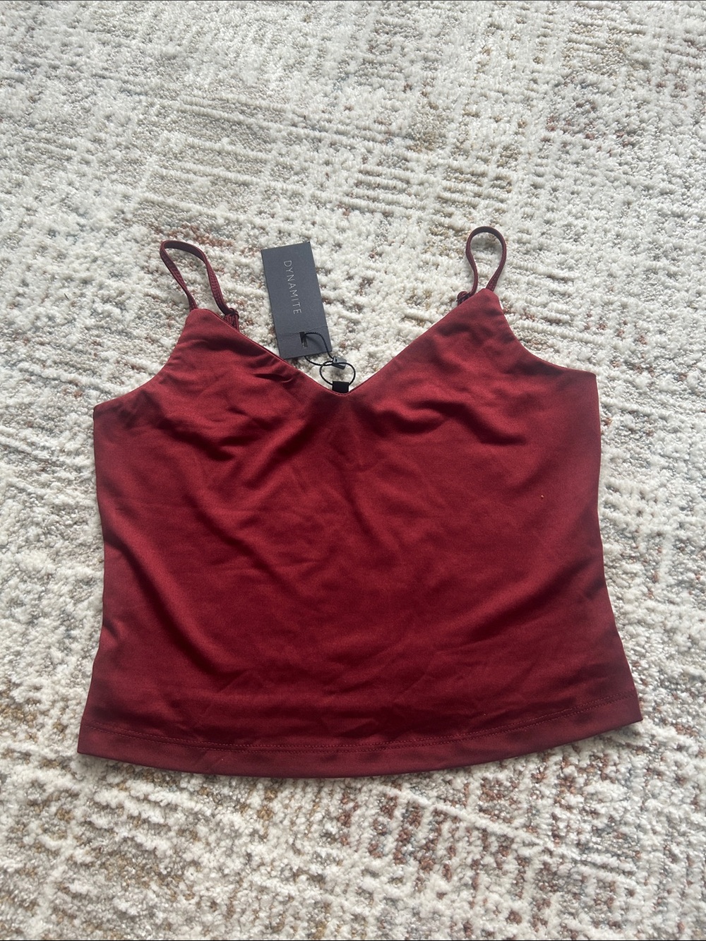 Dynamite Wine Red V-Neck Spaghetti Strap Cami